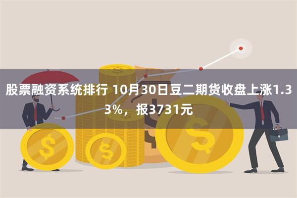 股票融资系统排行 10月30日豆二期货收盘上涨1.33%，报3731元